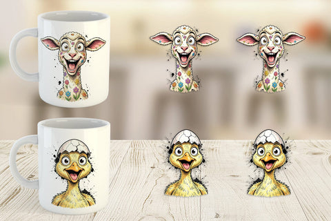 Mug Wrap Zany Easter Animal Sublimation artnoy 