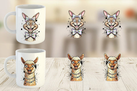 Mug Wrap Zany Easter Animal Sublimation artnoy 