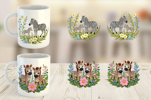 Mug Wrap Zebra Embroidery Sublimation artnoy 