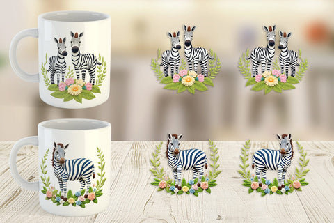 Mug Wrap Zebra Embroidery Sublimation artnoy 