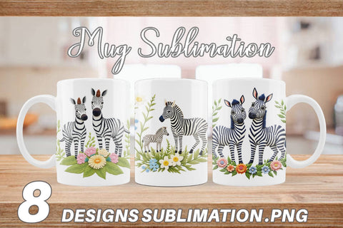 Mug Wrap Zebra Embroidery Sublimation artnoy 
