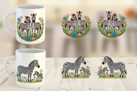 Mug Wrap Zebra Embroidery Sublimation artnoy 