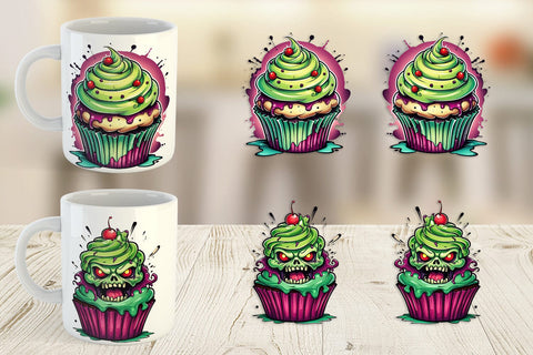 Mug Wrap Zombie Cupcake Sticker Sublimation artnoy 