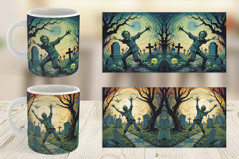 Mug Wrap Zombie Halloween Sublimation artnoy 