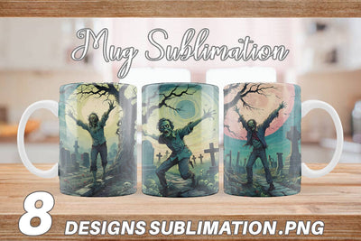 Mug Wrap Zombie Halloween Sublimation artnoy 