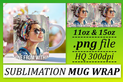 Mug wraps for every taste, personalize your drinks! , Woman Sublimation afrosvg 