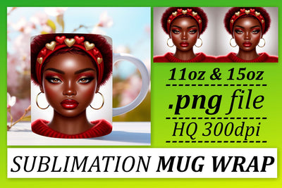 Mug wraps for special occasions, impress your friends! , Love Girl Sublimation afrosvg 