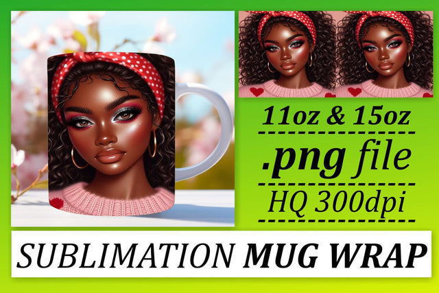 Mug wraps for special occasions, make them memorable! , Love Girl Sublimation afrosvg 