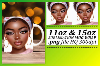 Mug wraps for sublimation, create beautiful drinkware! , Love Girl Sublimation afrosvg 