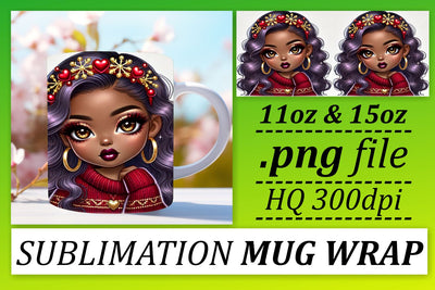 Mug wraps for sublimation, create beautiful drinkware! , Love Girl Sublimation afrosvg 