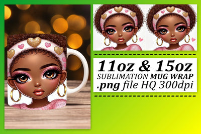 Mug wraps for sublimation, elevate your creativity! , Love Girl Sublimation afrosvg 