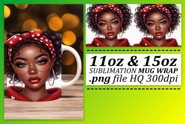 Mug wraps for sublimation, elevate your creativity! , Love Girl Sublimation afrosvg 