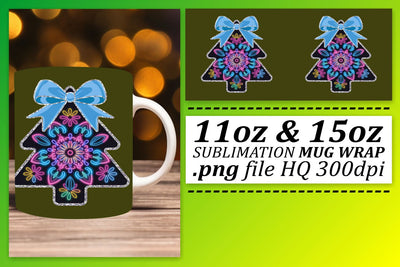 Mug wraps for sublimation, elevate your creativity! , Neon Xmas Sublimation afrosvg 