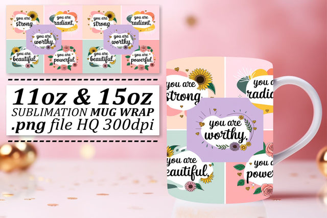Mug wraps for sublimation, elevate your creativity! , Quote Sublimation afrosvg 