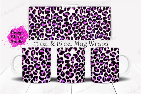Mug Wraps Template, Rainbow Leopard Mug Wrap Design,Neon Leopard Mug Wraps,Pink Mug Wrap,Personalized Glitter Mug Wrap,Raibow Mug Design PNG Sublimation ArtStudio 
