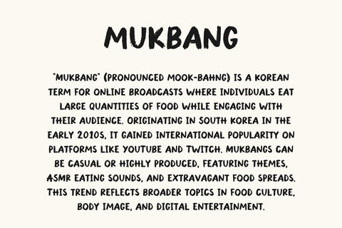 Mukbang Font Cotton White Studio 