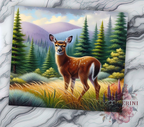 Mule Deer Tumbler, Mountain Decor, Wildlife Drinkware, Sublimation PNG, 20oz Tumbler, Outdoor Gift, Nature Lover, Rustic Cabin Decor Sublimation Li Zamperini 