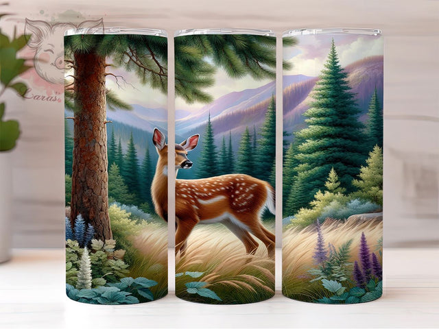 Mule Deer Tumbler, Mountain Design, 20oz Tumbler Wrap, Wildlife Gift, Outdoor Adventure, Hunting Decor, Nature Lover Gift, Digital Download Sublimation Lara' s Designs 