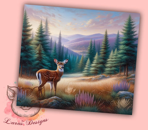 Mule Deer Tumbler, Mountain Design, 20oz Tumbler Wrap, Wildlife Gift, Outdoor Adventure, Hunting Decor, Nature Lover Gift, Digital Download Sublimation Lara' s Designs 