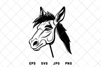Mule Mascot Graphics - JPG, SVG, PNG, EPS - Digital Download with Commercial License for Cricut, Silhouette, Scan N Cut Crafting SVG Loveleen Kaur 