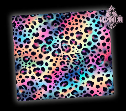 Multi Color Tie Dye Tumbler Wrap, Leopard Print Tumbler, 20oz Sublimation, Colorful Leopard Design, Trendy Drinkware, Tie Dye Leopard Wrap, Stylish Tumbler Design Sublimation SvggirlplusArt 
