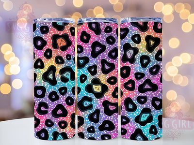 Multi Color Tie Dye Tumbler Wrap, Leopard Print Tumbler, 20oz Sublimation, Colorful Leopard Design, Trendy Drinkware, Tie Dye Leopard Wrap, Stylish Tumbler Design Sublimation SvggirlplusArt 