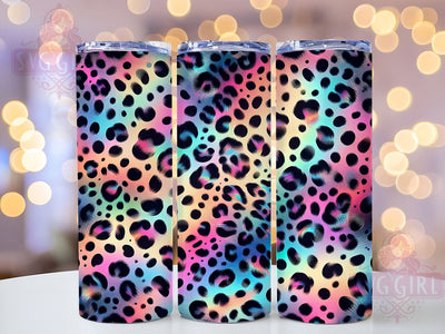Multi Color Tie Dye Tumbler Wrap, Leopard Print Tumbler, 20oz Sublimation, Colorful Leopard Design, Trendy Drinkware, Tie Dye Leopard Wrap, Stylish Tumbler Design Sublimation SvggirlplusArt 