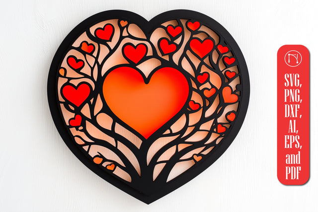 Multi-Layer Tree Hearts Wall Decor SVG cut file SVG MD JOYNAL ABDIN 