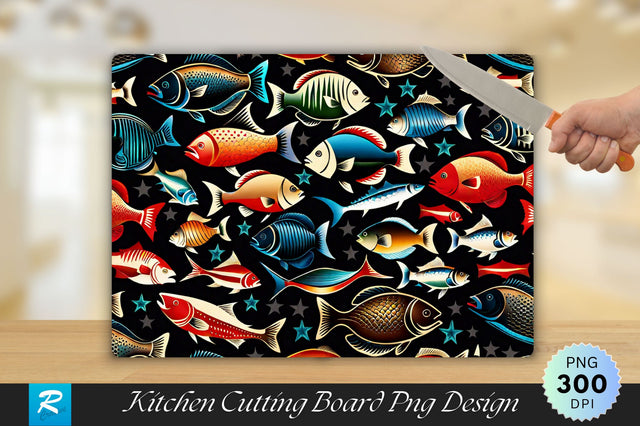 Multicolor Fish Cutting Board Sublimation Regulrcrative 