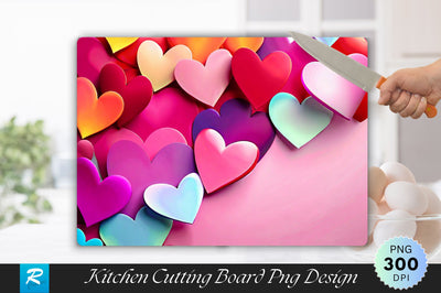 Multicolored Heart Background Cutting Board Sublimation Regulrcrative 