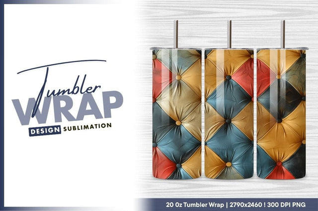 Multicolored Leather Diamond Pattern With Button Detail Sublimation Regulrcrative 