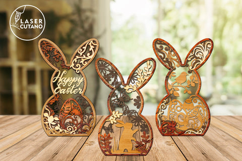 Multilayer Easter Bunny Set SVG LaserCutano 