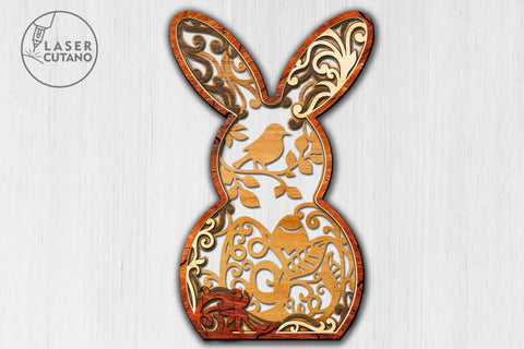 Multilayer Easter Bunny Set SVG LaserCutano 
