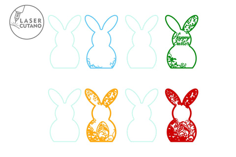 Multilayer Easter Bunny Set SVG LaserCutano 