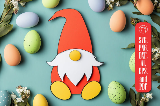 Multilayer Easter Gnome SVG Cut File SVG MD JOYNAL ABDIN 