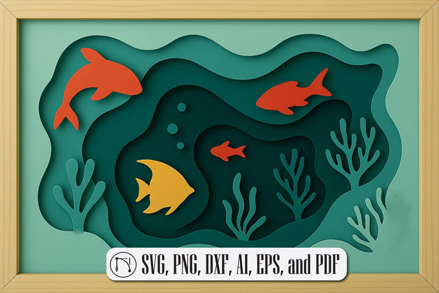 Multilayer Sea Shadow Box 3D SVG cut fil SVG MD JOYNAL ABDIN 