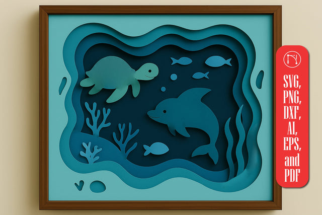 Multilayer Sea Shadow Box 3D SVG SVG MD JOYNAL ABDIN 