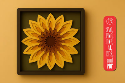 Multilayer Sunflower Shadow Box SVG SVG MD JOYNAL ABDIN 