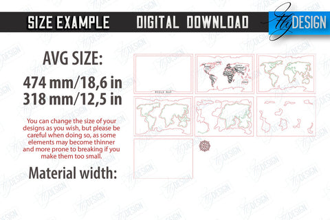 Multilayer World Map Laser Cut | 3D Wall Map | Home Interior | Office Decor | CNC File SVG Fly Design 