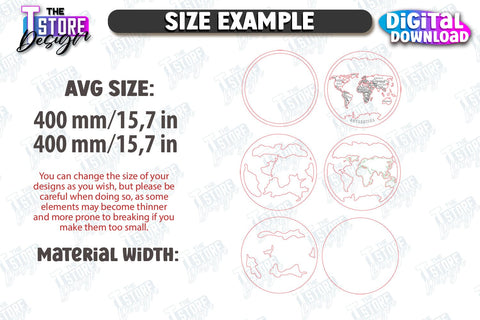 Multilayer World Map Laser Cut | 3D Wall Map | Home Interior | Office Decor | CNC File SVG The T Store Design 