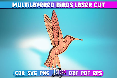Multilayered Bird Laser Cut Bundle | Bird Shapes Design | CNC Files SVG The T Store Design 