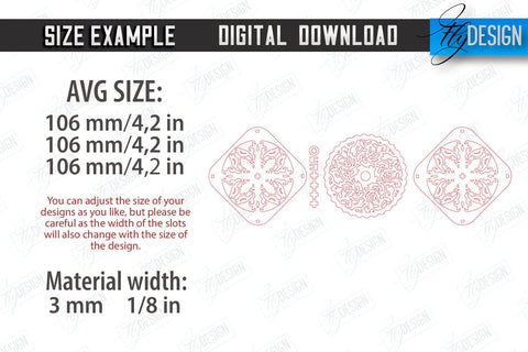 Multilayered Drink Coasters Bundle | 3D Design Coaster Laser Cut | Mechanical Style Coaster | CNC Files SVG Fly Design 