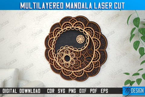 Multilayered Mandala Bundle | Detailed Mandala Design | Wall Art | CNC Files SVG Fly Design 