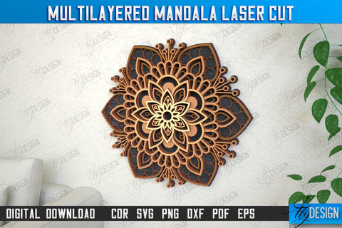 Multilayered Mandala Bundle | Detailed Mandala Design | Wall Art | CNC Files SVG Fly Design 