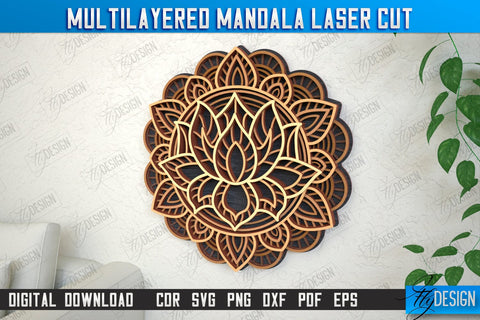 Multilayered Mandala Bundle | Detailed Mandala Design | Wall Art | CNC Files SVG Fly Design 