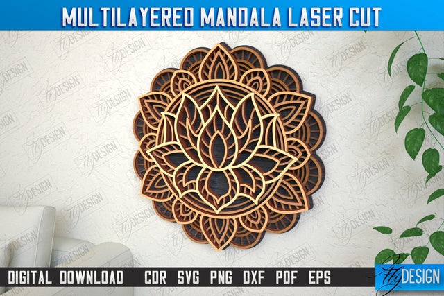 Multilayered Mandala | Detailed Mandala Design | Wall Art | CNC Files SVG Fly Design 