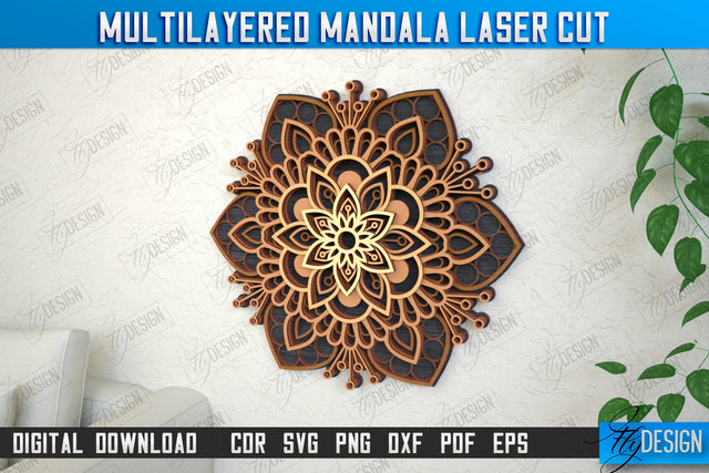 Multilayered Mandala | Detailed Mandala Design | Wall Art | CNC Files SVG Fly Design 
