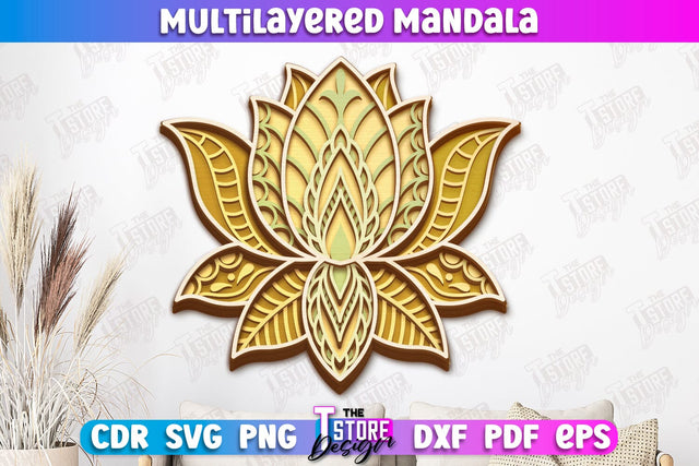 Multilayered Mandala | Detailed Mandala Design | Wall Art | CNC Files SVG The T Store Design 
