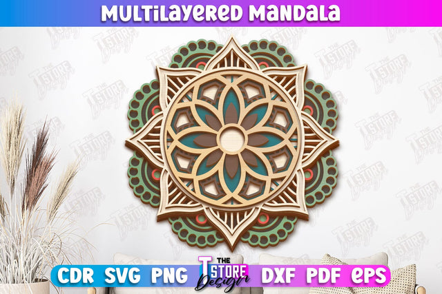 Multilayered Mandala | Detailed Mandala Design | Wall Art | CNC Files SVG The T Store Design 