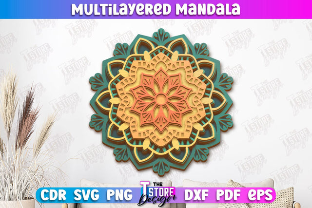 Multilayered Mandala | Detailed Mandala Design | Wall Art | CNC Files SVG The T Store Design 
